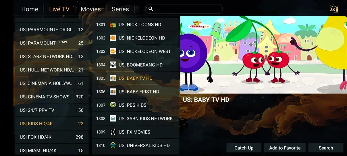 TV Corn IPTV Benutzeroberfläche Vorschau Bild 3