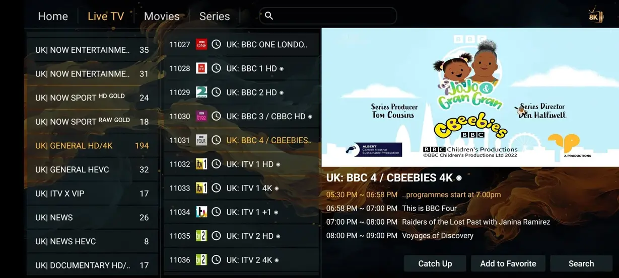 TV Corn IPTV Benutzeroberfläche Vorschau Bild 6